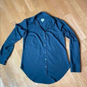 a new day Black Casual Button Down Shirt Long Sleeves